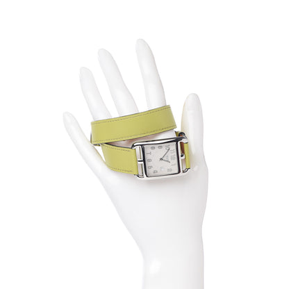 Hermes Stainless Steel Chevre Mysore 29mm Cape Cod Double Tour Quartz Watch Vert Anis 2 of 9