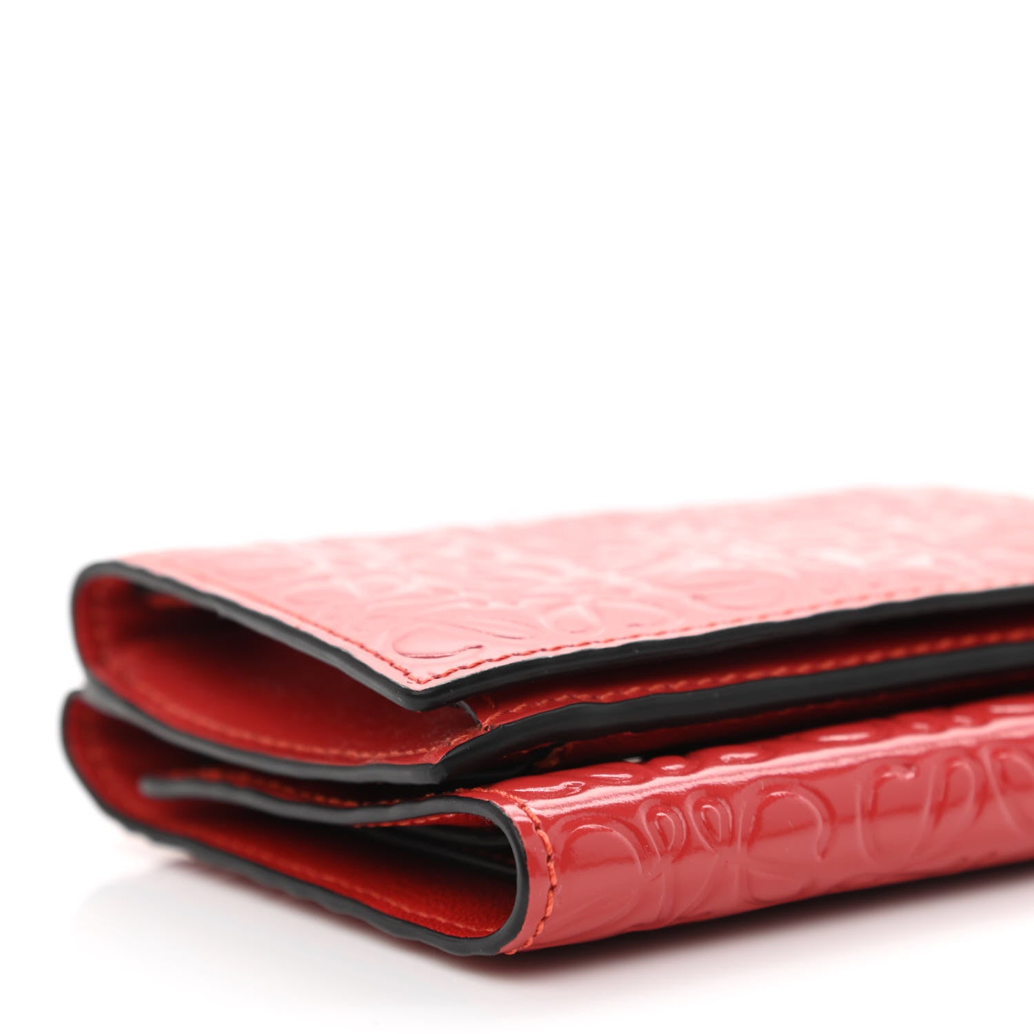 Loewe Calfskin Embossed Trifold Wallet Red 9 of 10
