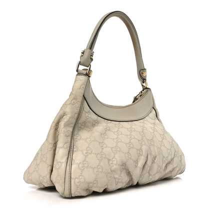 Gucci Guccissima Medium D Gold Hobo Off White 3 of 11