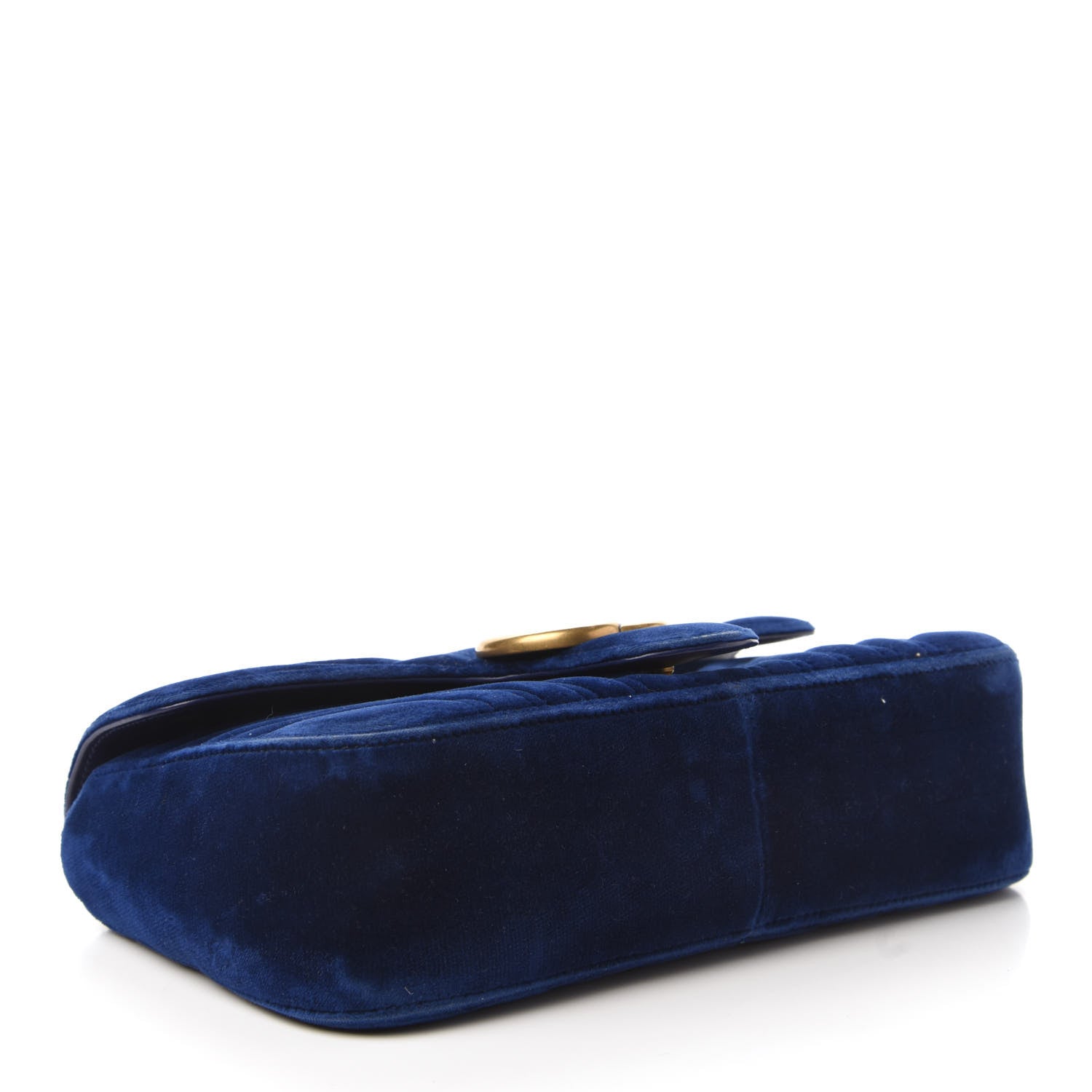 Gucci Velvet Matelasse Small GG Marmont Shoulder Bag Cobalt Blue 4 of 10