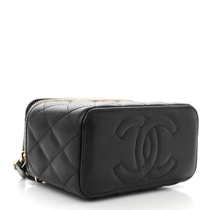 Chanel Caviar Quilted Small Vanity Case With Chain Black 4 of 11