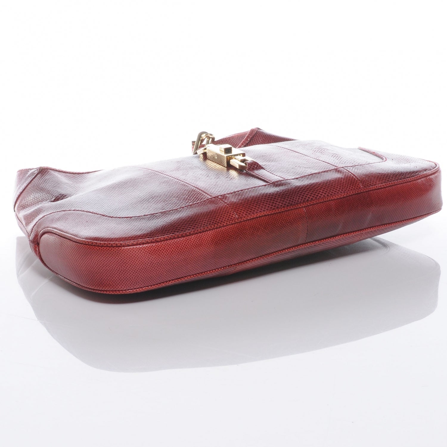 Gucci Lizard Jackie O Hobo Red 4 of 7