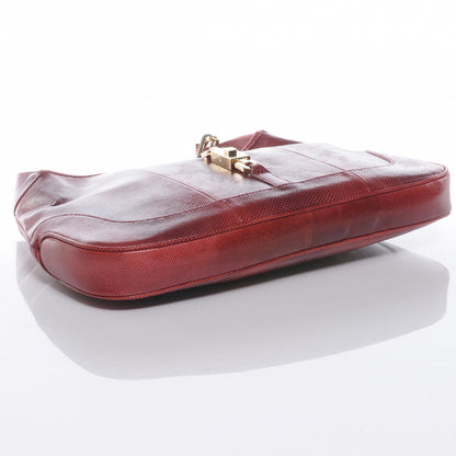 Gucci Lizard Jackie O Hobo Red 4 of 7