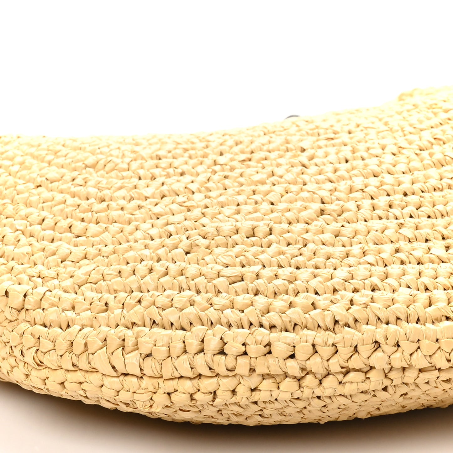 Raffia Crochet Sardine With Chain Bag Natural Fondant