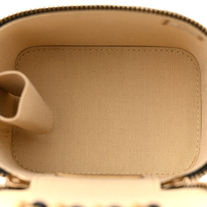 Chanel Lambskin Quilted Mini Pearl Crush Vanity Case With Chain Black 5 of 10