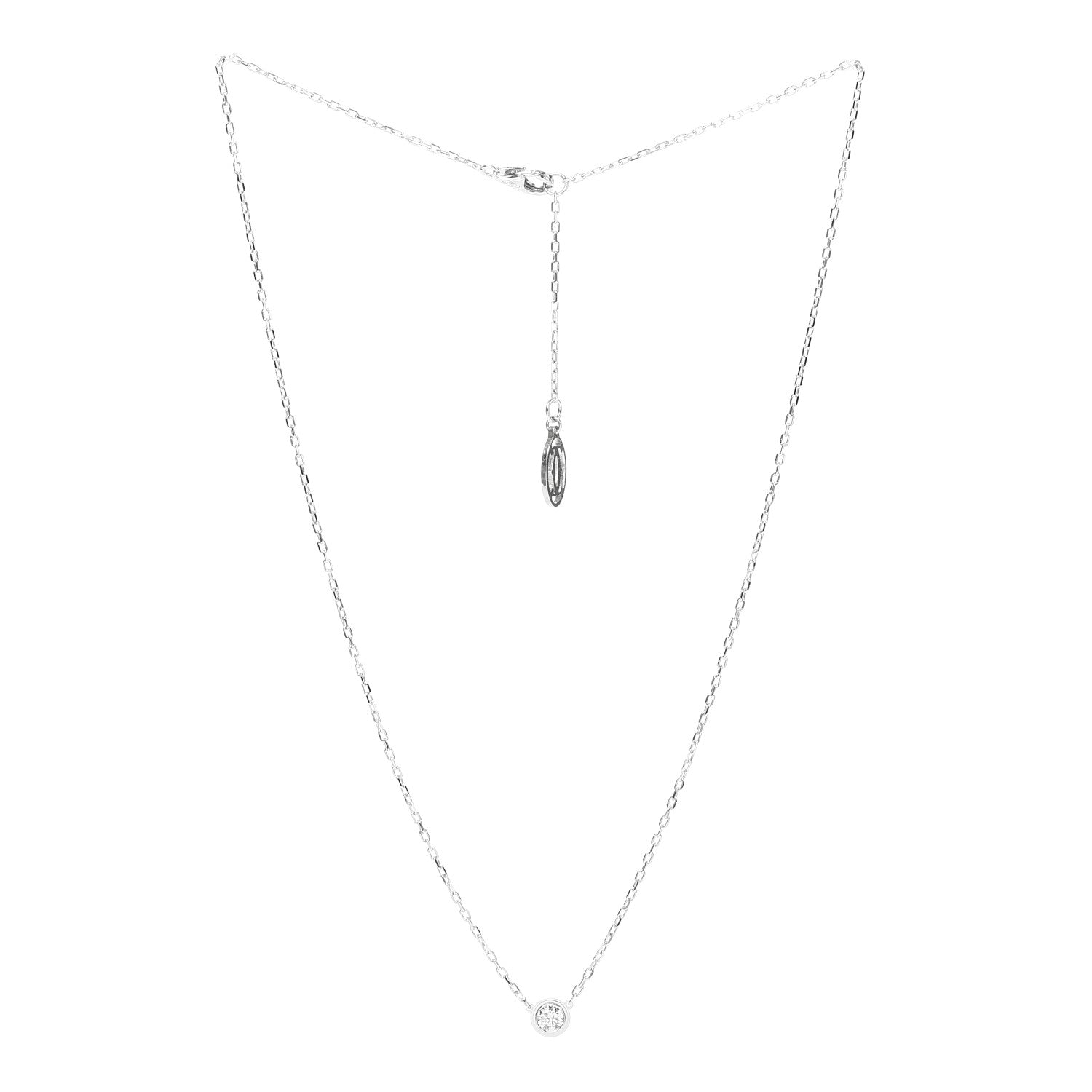 Cartier 18K White Gold Diamond LM D'Amour Pendant Necklace 3 of 5