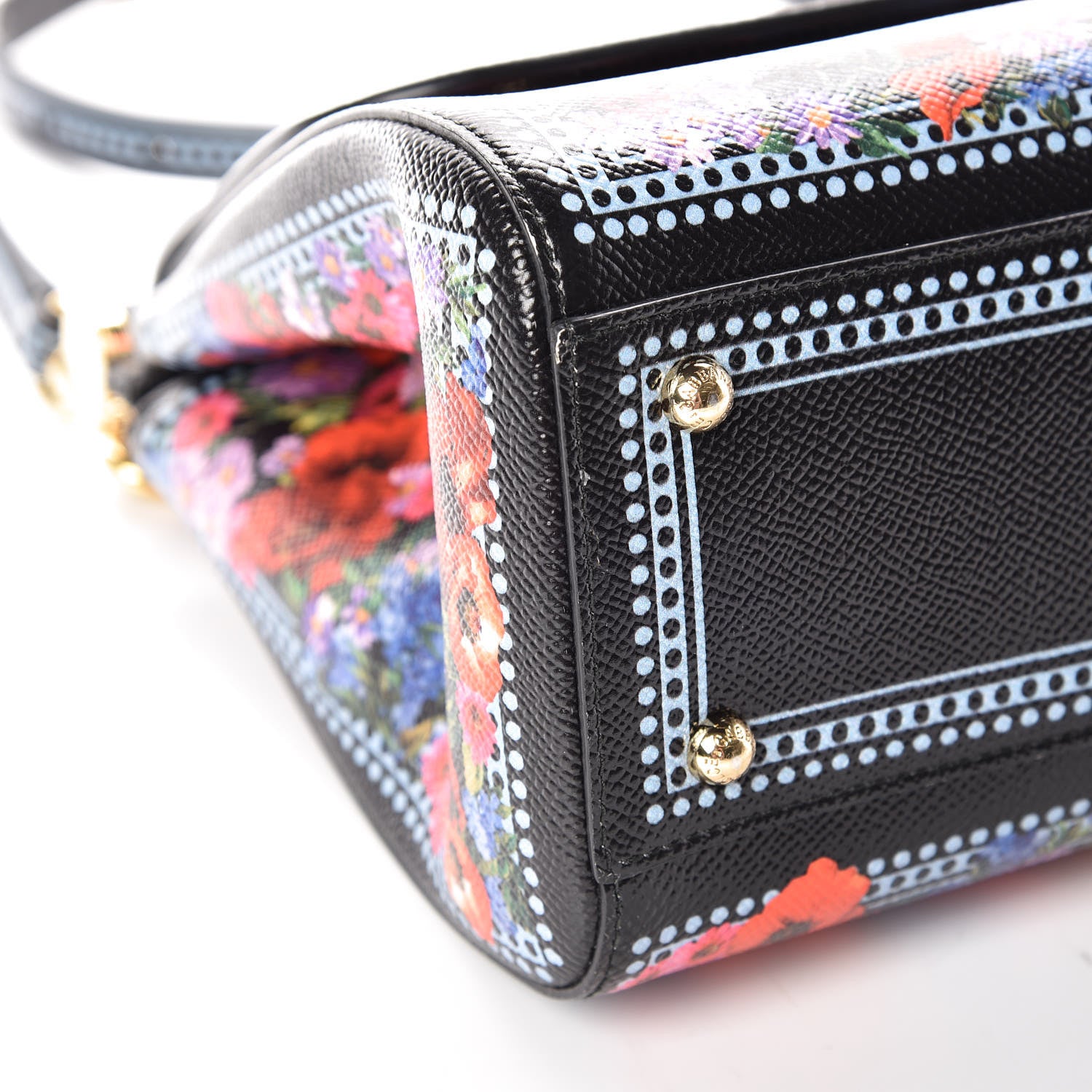 Dolce & Gabbana Dauphine Floral Print Medium Miss Sicily Satchel Black 5 of 10