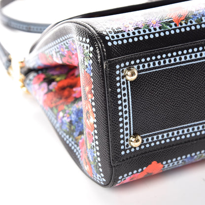 Dolce & Gabbana Dauphine Floral Print Medium Miss Sicily Satchel Black 5 of 10