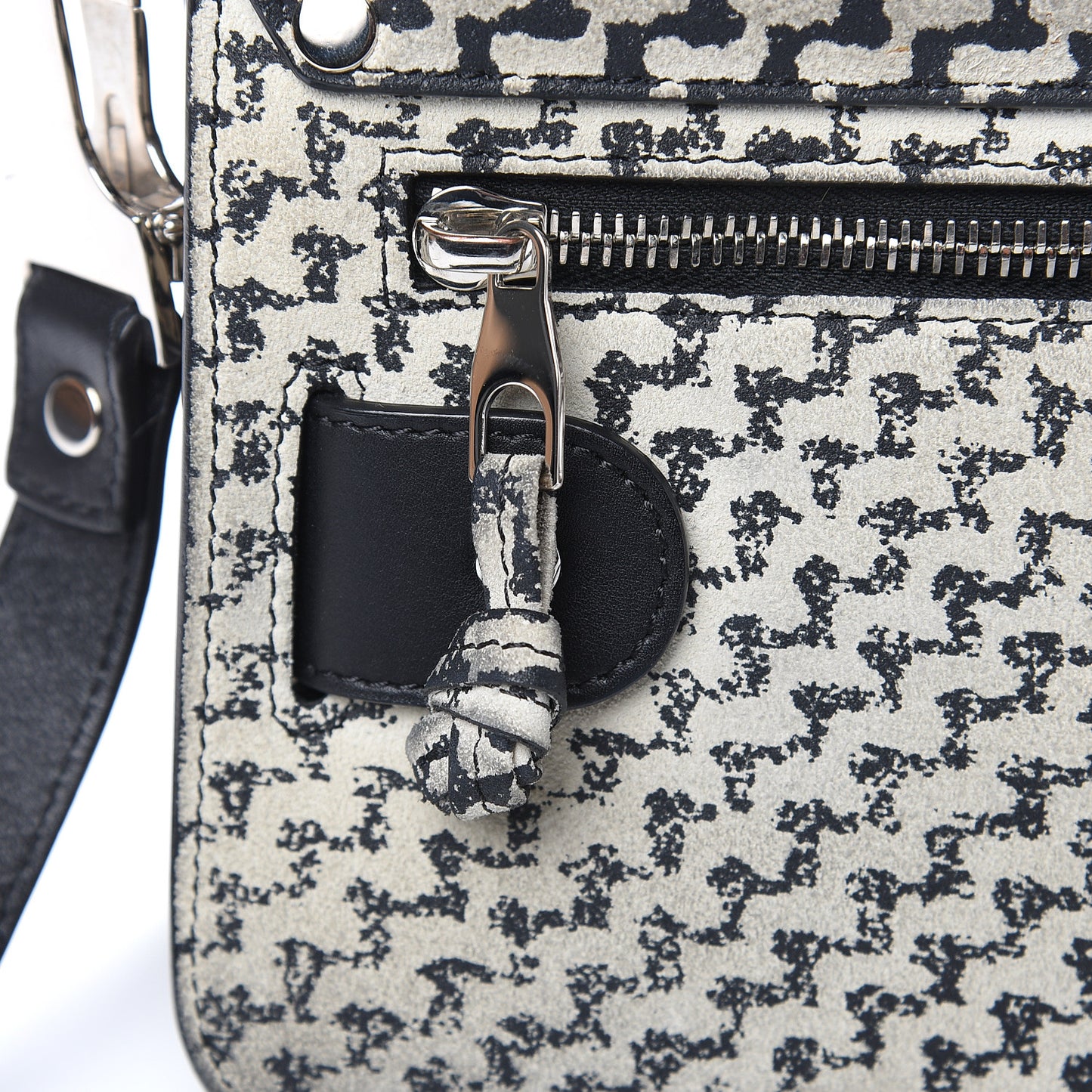 Suede Tweed Print Mini PS11 Classic Shoulder Bag Off White