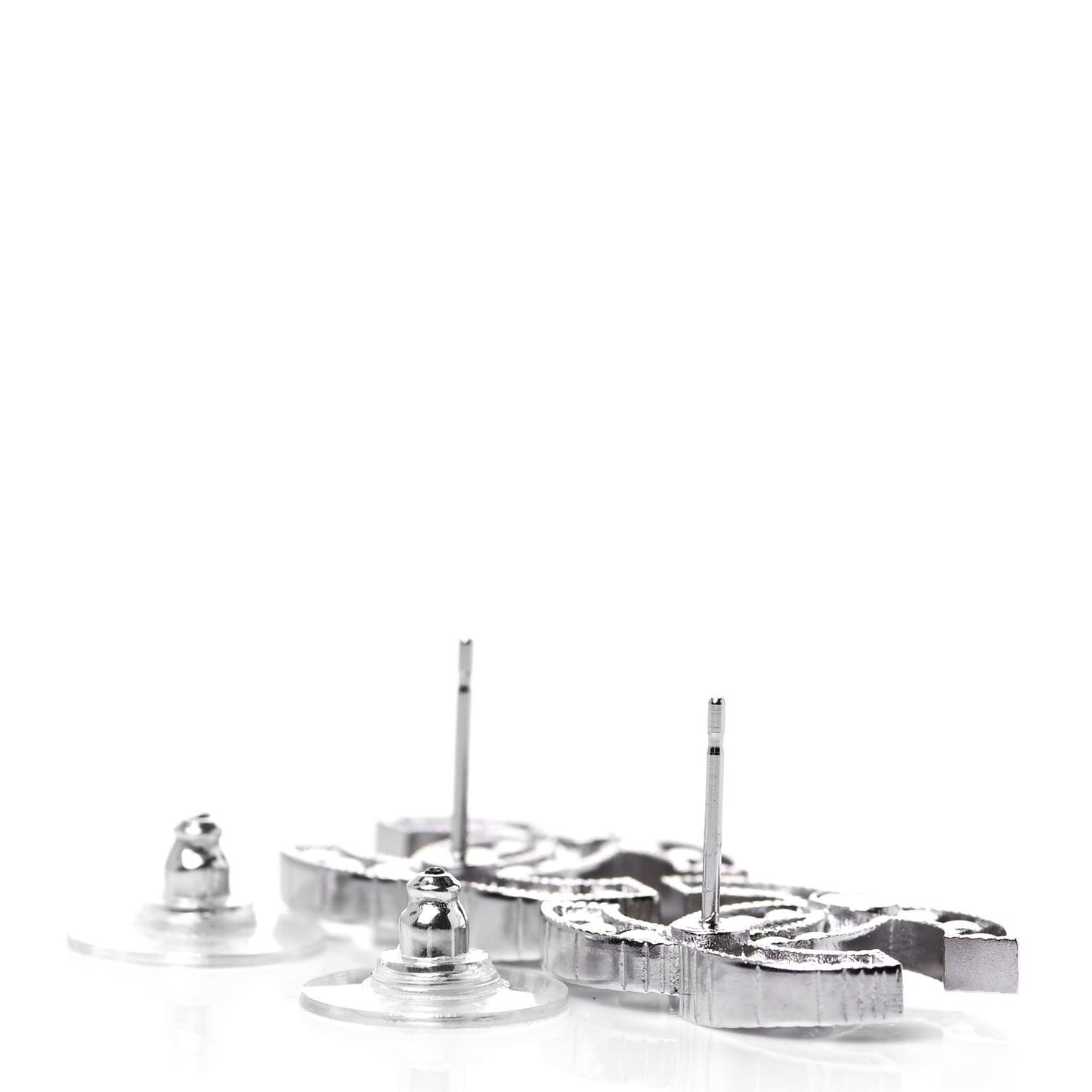 Crystal CC Earrings Silver