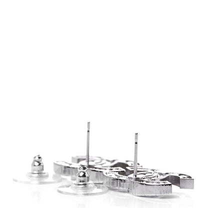 Chanel Crystal CC Earrings Silver 3 of 4