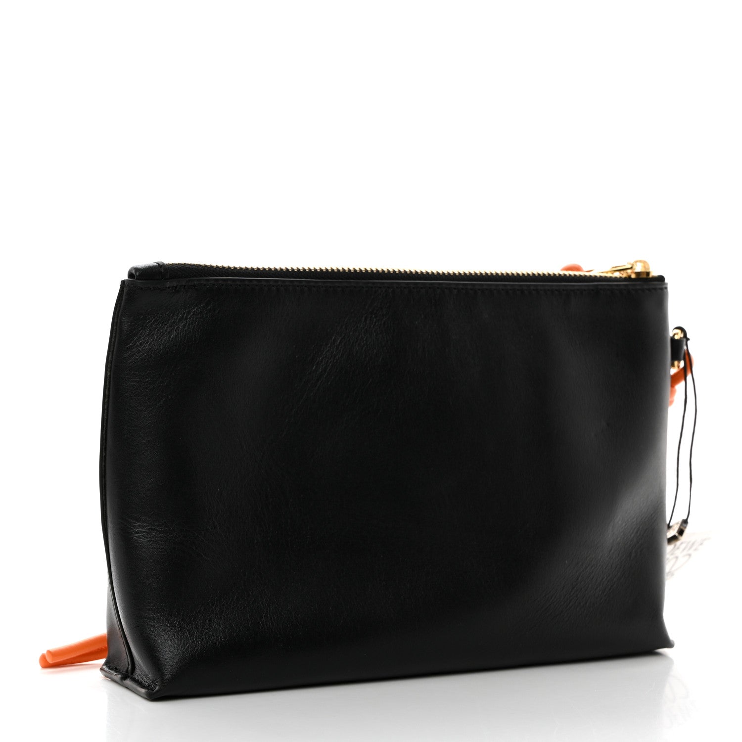 Loewe Calfskin Flamenco Knot Pouch Black Bright Orange 3 of 7