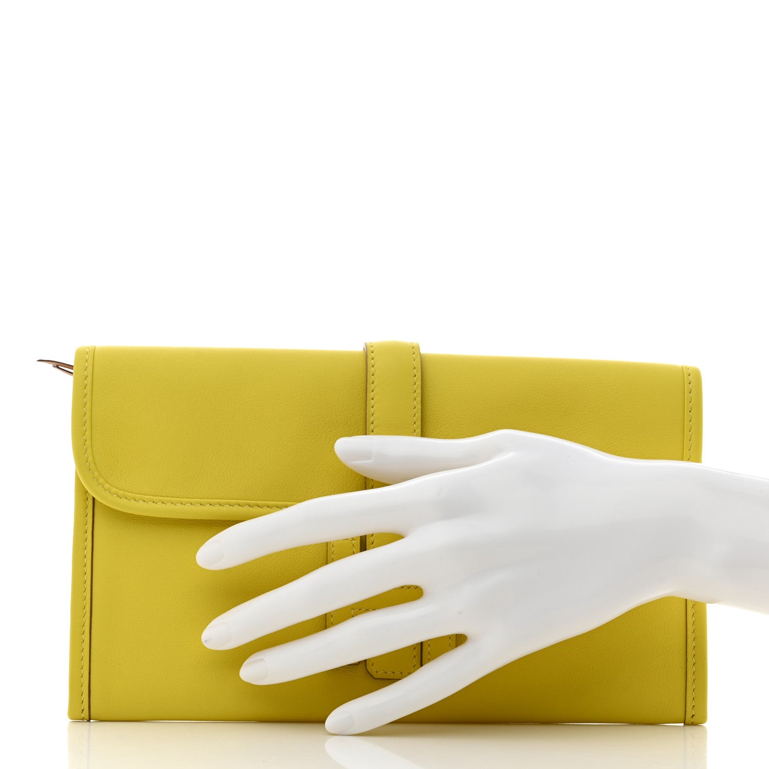 Hermes Swift Verso Jige Duo Clutch Lime Biscuit 3 of 8
