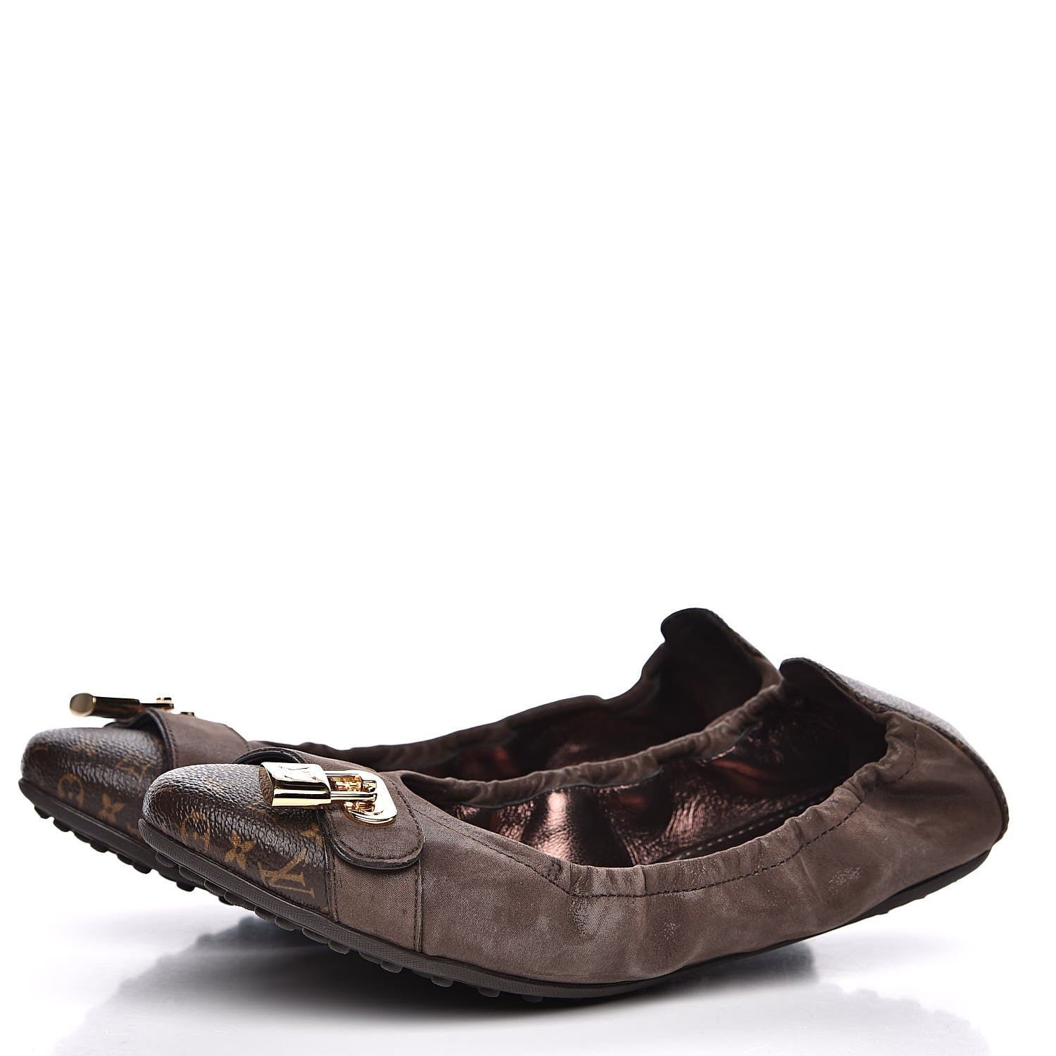 Louis Vuitton Monogram Suede Lucky Ballerina Flats 39 Brown 3 of 8