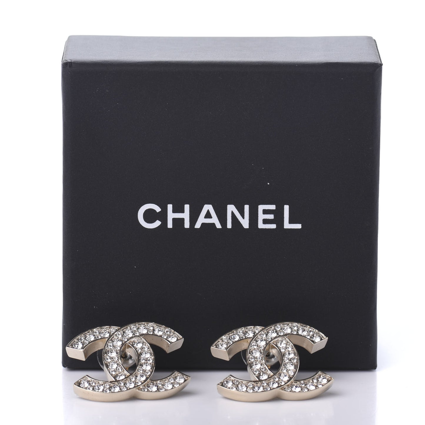 Crystal CC Stud Earrings Gold