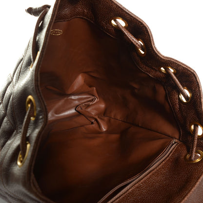 Chanel Caviar Quilted Drawstring Backpack Brown 5 of 8