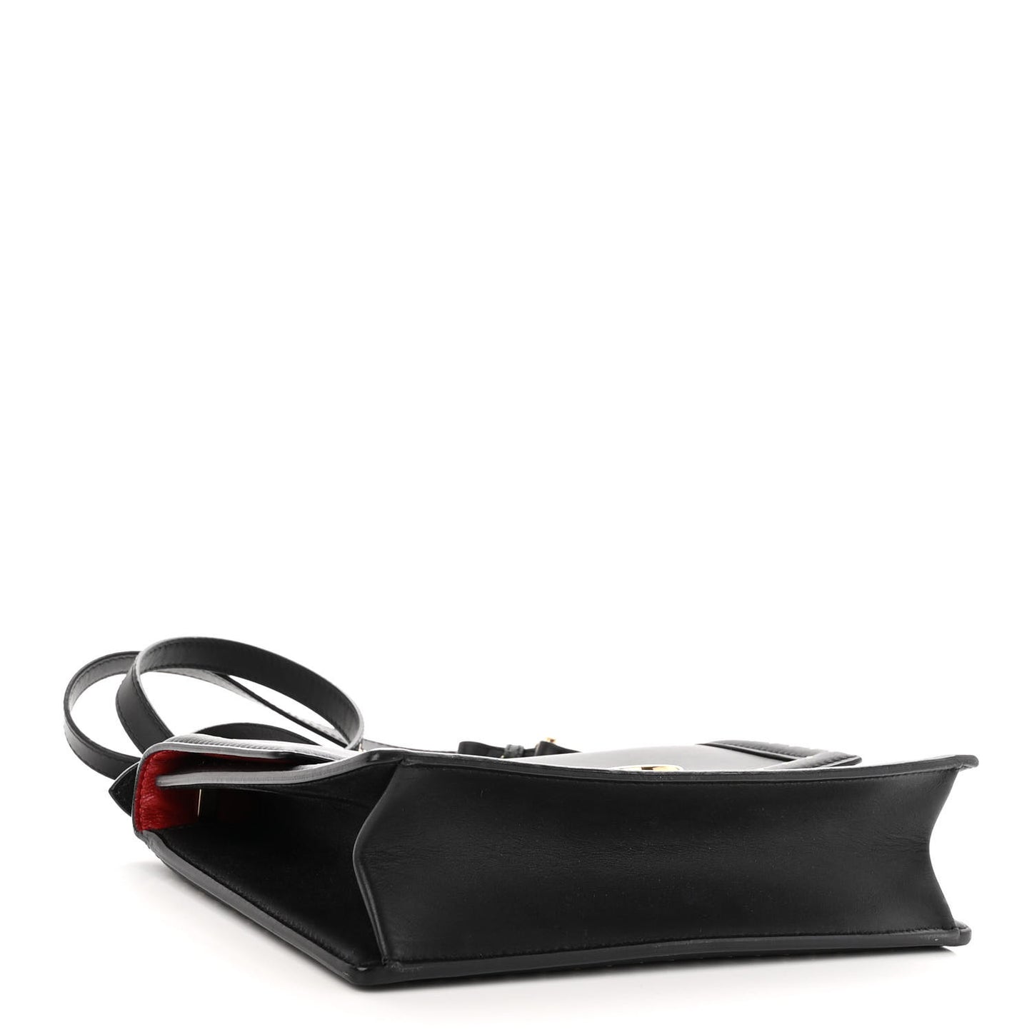 Smooth Calfskin Studded Aileen Gancio Lock Shoulder Bag Black