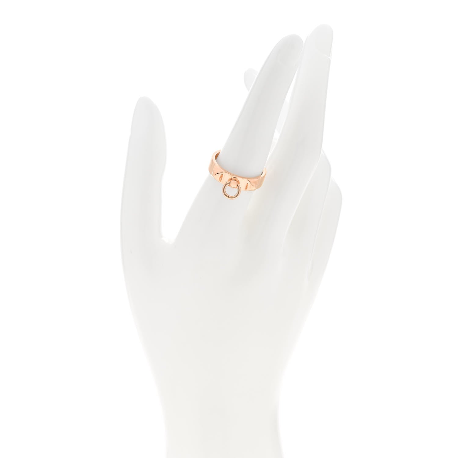 Hermes 18K Rose Gold PM Collier De Chien Ring 56 7.75 2 of 5
