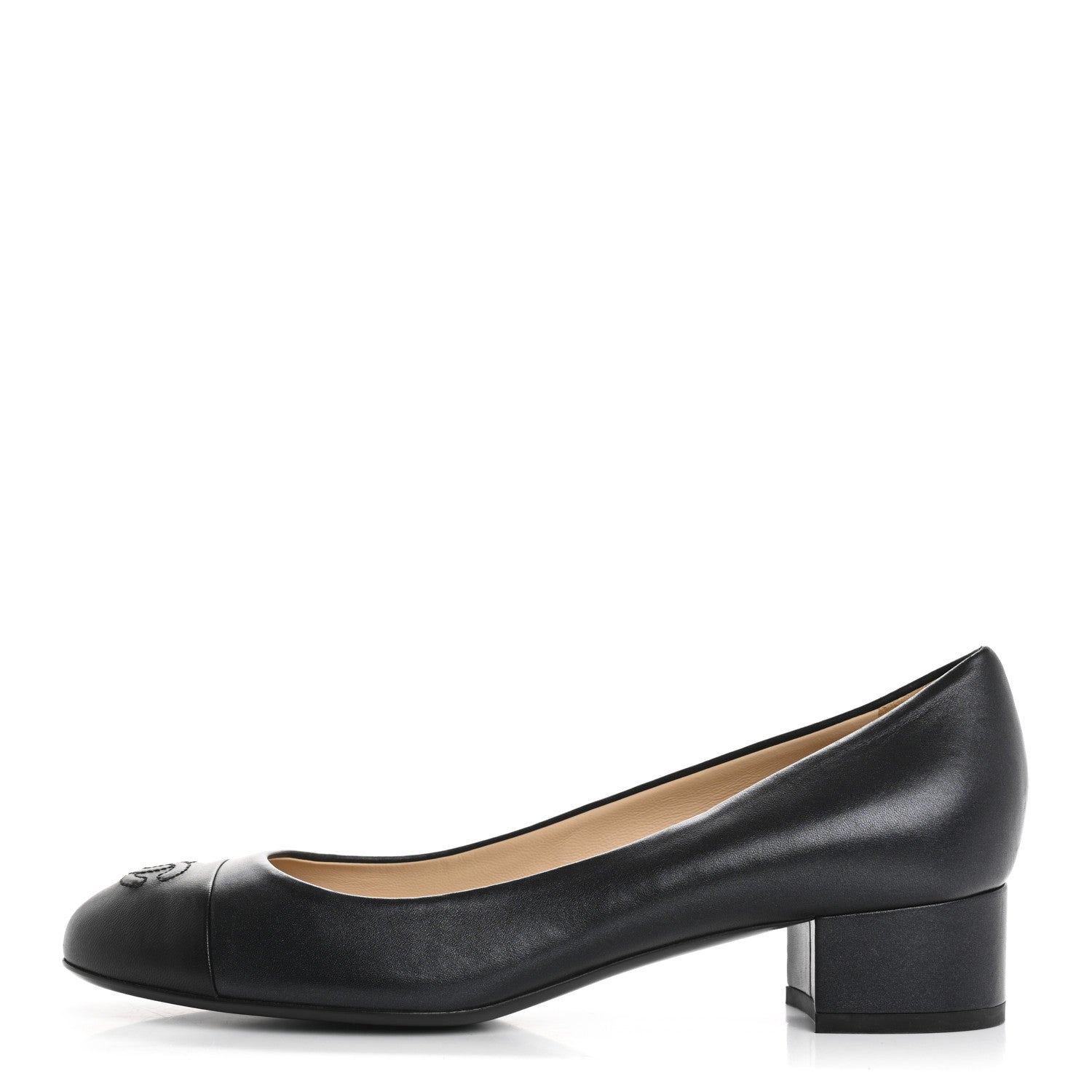 Chanel Lambskin Cap Toe CC Pumps 40 Black 1 of 9