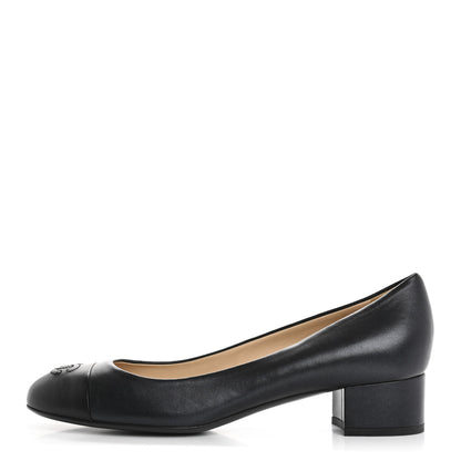 Chanel Lambskin Cap Toe CC Pumps 40 Black 1 of 9