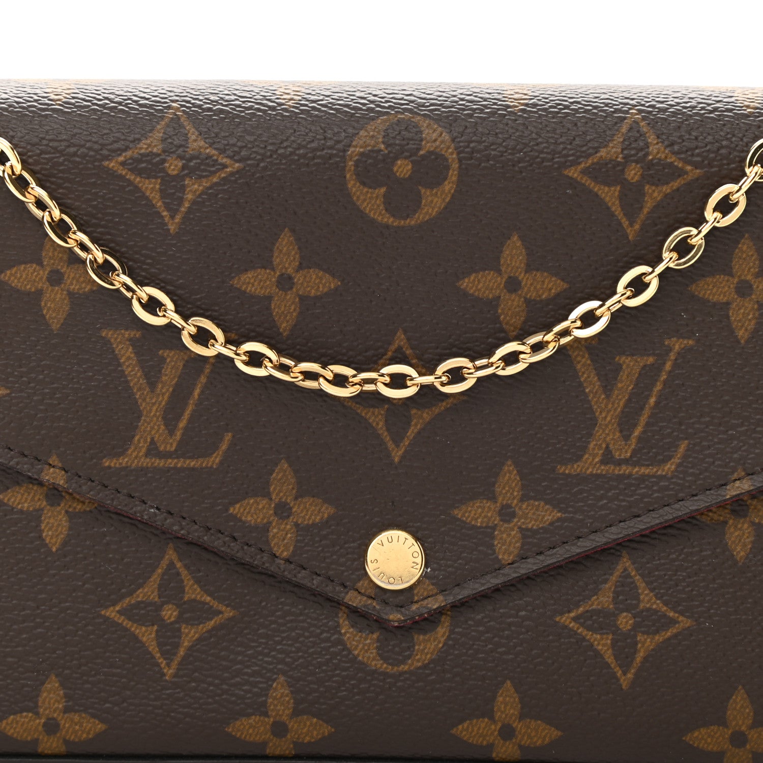Louis Vuitton Monogram Pochette Felicie Chain Wallet Fuchsia 8 of 9