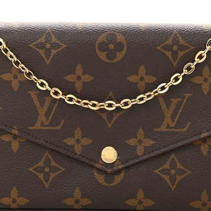 Louis Vuitton Monogram Pochette Felicie Chain Wallet Fuchsia 8 of 9
