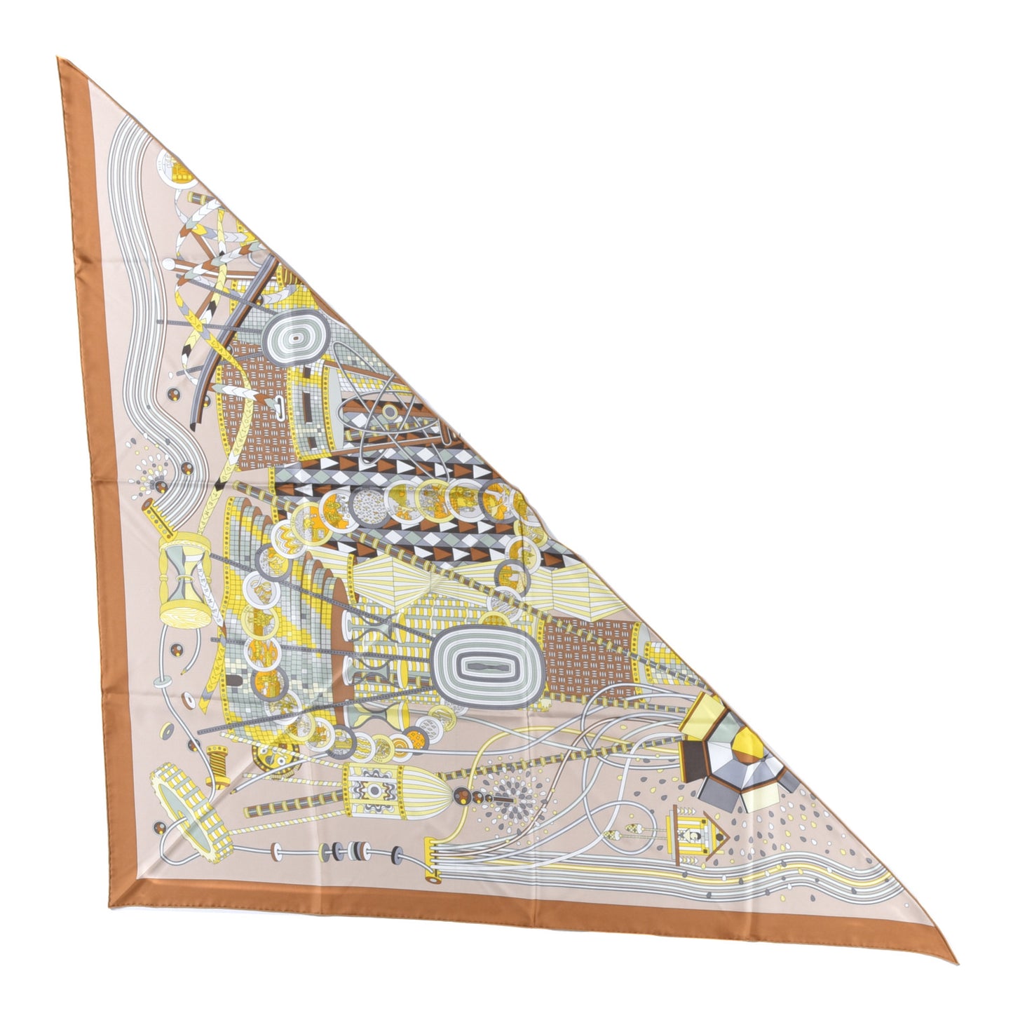 Silk La Laboratoire du Temps Giant Triangle Scarf Caramel Gris Perle