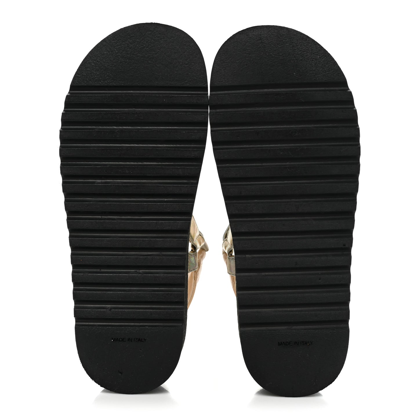 Lambskin Logo Platform Sandals 38.5 Beige Gold White