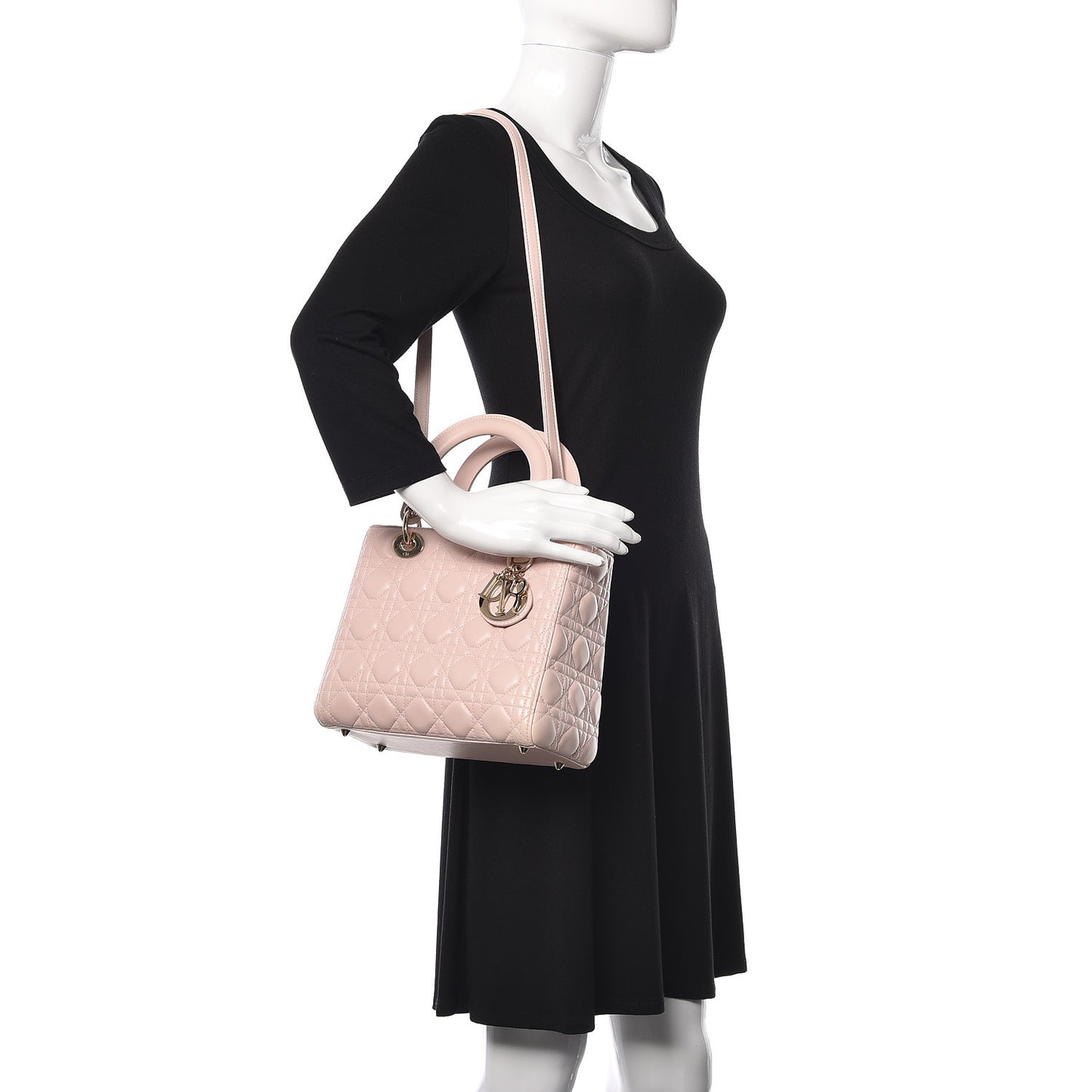 Lambskin Cannage Medium Lady Dior Light Pink