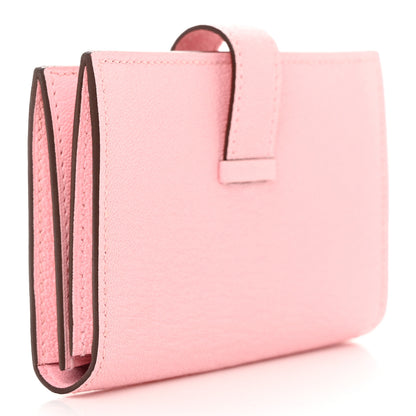 Hermes Chevre Mysore Bearn Card Holder Wallet Rose Sakura 3 of 8