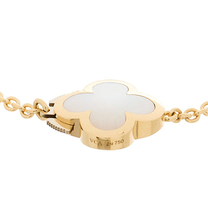 Van Cleef & Arpels 18K Yellow Gold Mother of Pearl 4 Motifs Pure Alhambra Bracelet 3 of 4