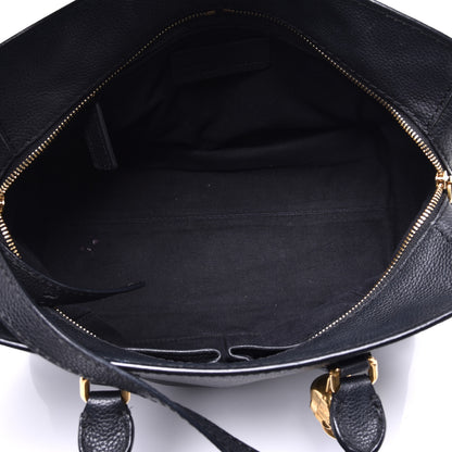 Alexander McQueen Pebbled Calfskin Small Skull Padlock Zip Around Tote Black 6 of 13