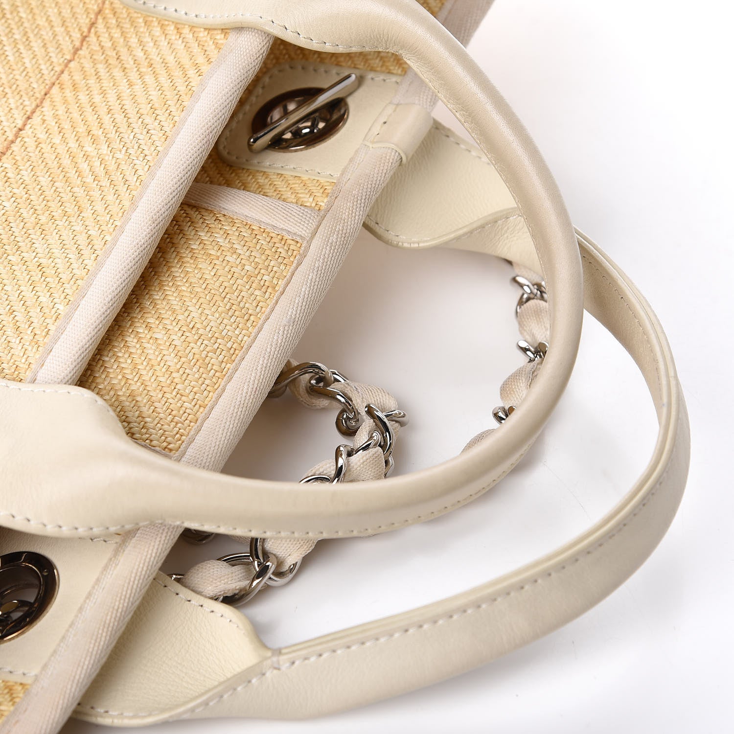 Chanel Woven Straw Raffia Medium Deauville Tote Beige 12 of 13