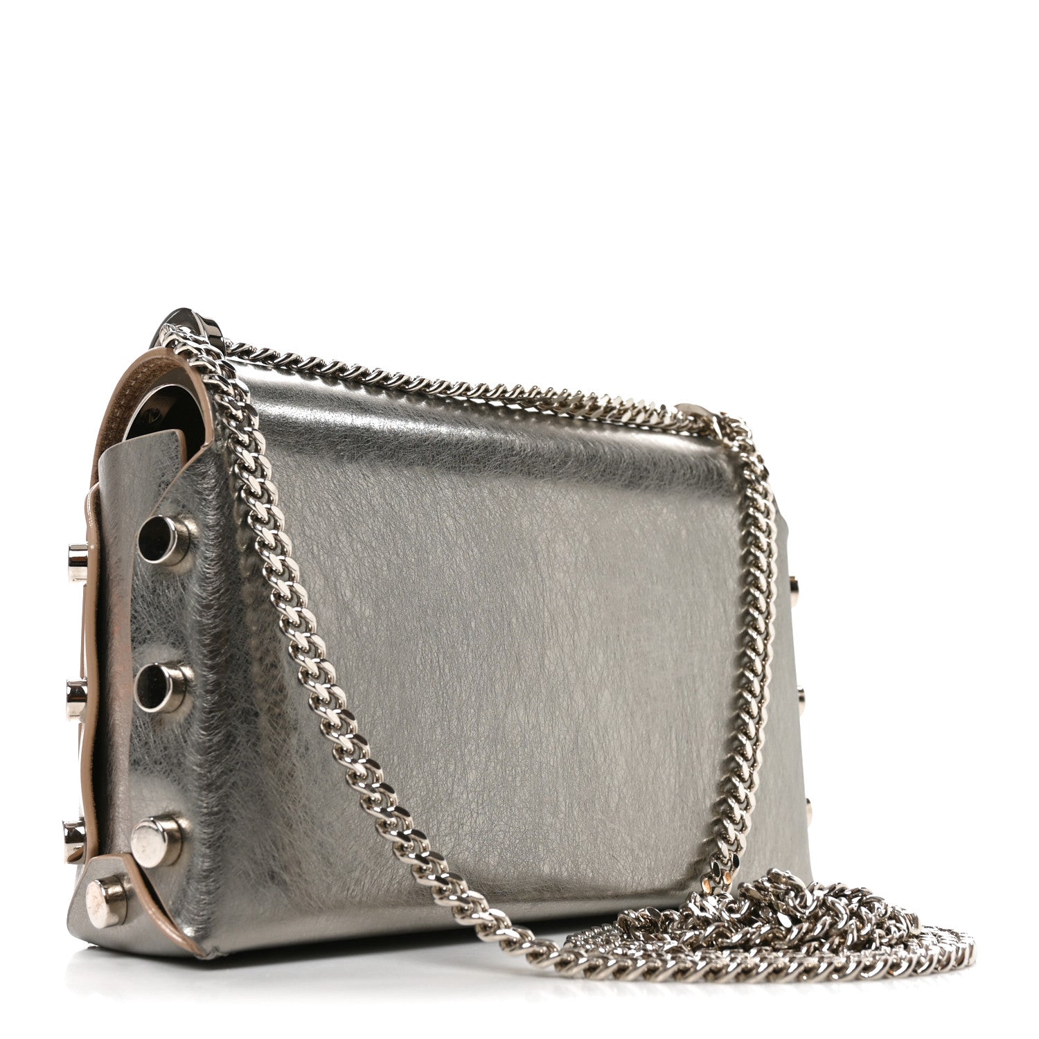 Jimmy Choo ショルダーバッグ ヘリア シルバー Jimmy Choo Smooth Calfskin Lockett Petite Shoulder Bag Vintage