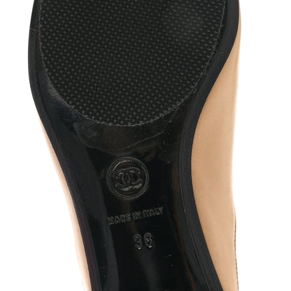 Chanel Goatskin Grosgrain Cap Toe Mary Jane Flats 36 Beige Black 8 of 12