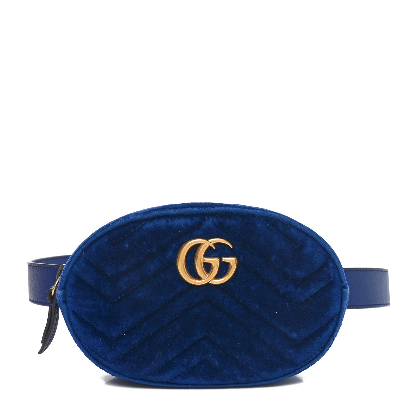 Velvet Matelasse GG Marmont Belt Bag 75 30 Cobalt Blue