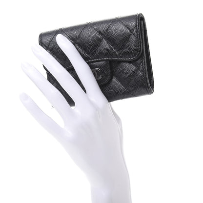Chanel Iridescent Caviar Quilted Flap Card Holder Wallet Black 2 of 10