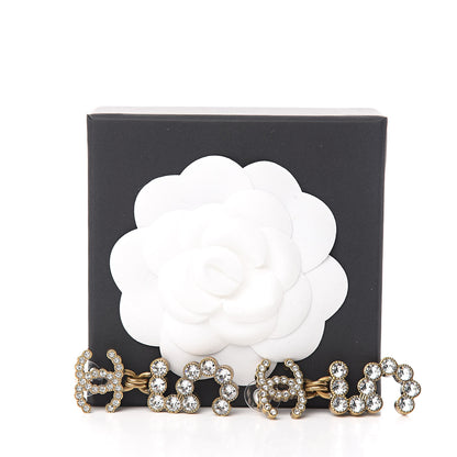 Chanel Metal Crystal City of Lights No 5 Drop Earrings Gold 5 of 5