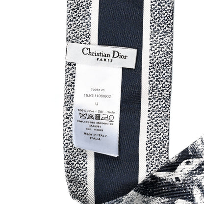 Christian Dior Silk Toile De Jouy Reverse Capri Mitzah Scarf Navy Blue 3 of 3