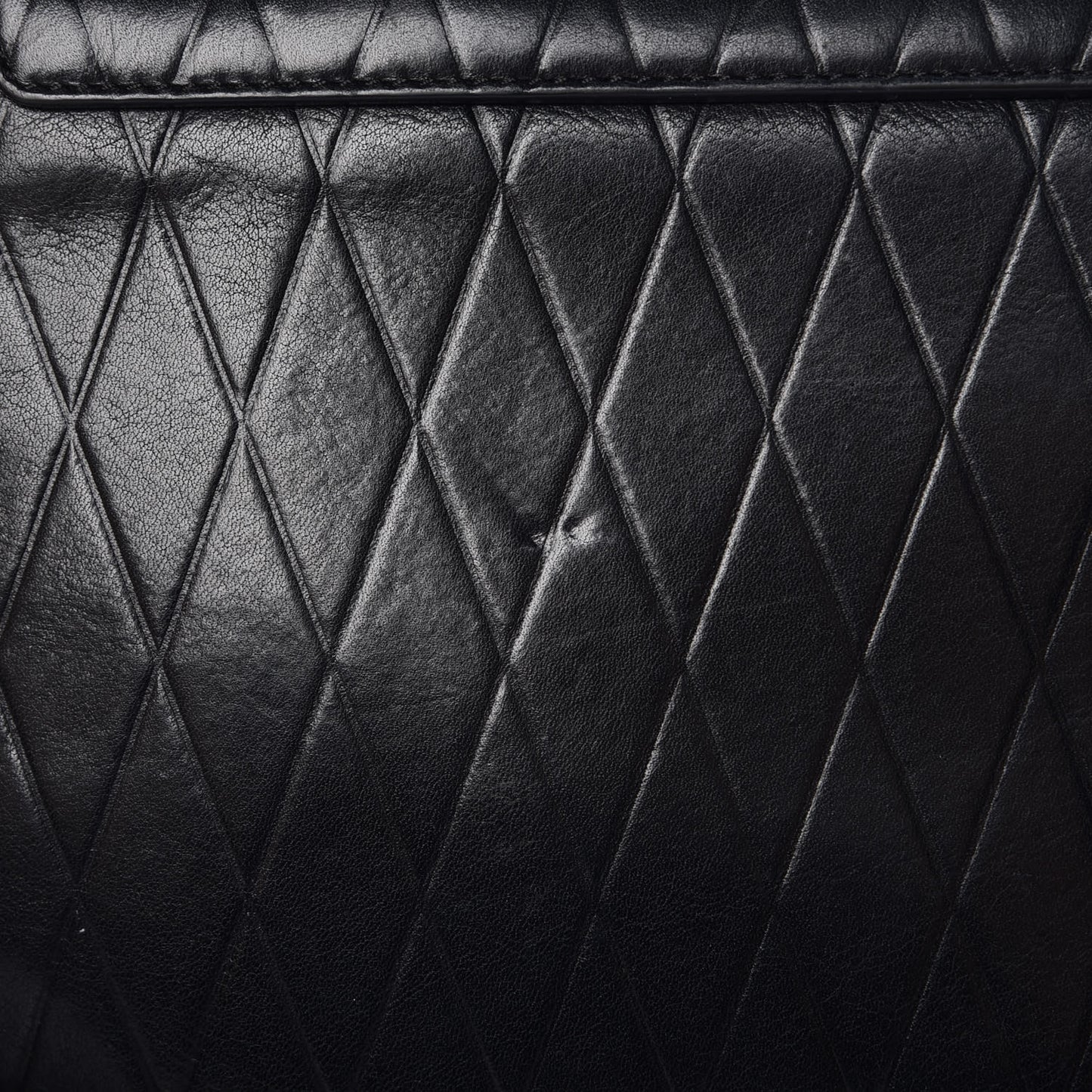 Calfskin Diamond Embossed Medium Faye Shoulder Bag Black