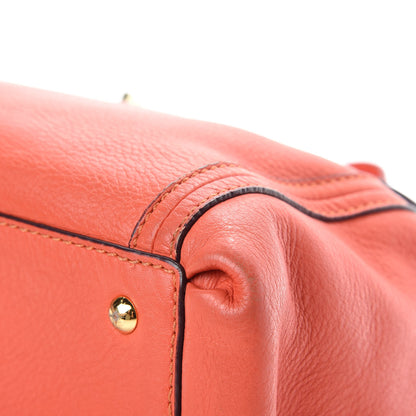 MCM Grained Calfskin Top Handle Satchel Orange 9 of 16