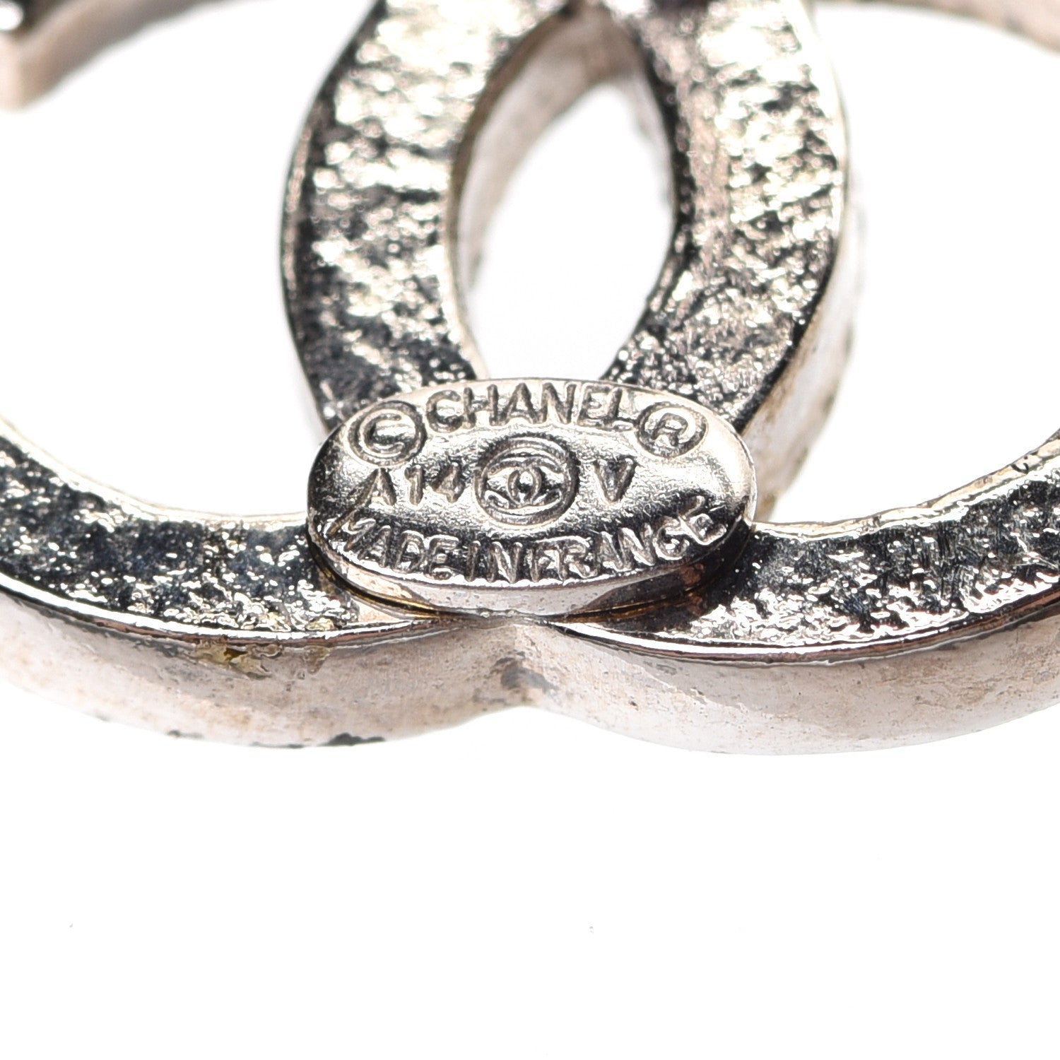 Chanel Crystal CC Earrings Silver 4 of 4