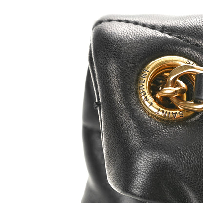 Saint Laurent Lambskin Quilted Tri-Metal Small Loulou Puffer Monogram Chain Satchel Black 12 of 12