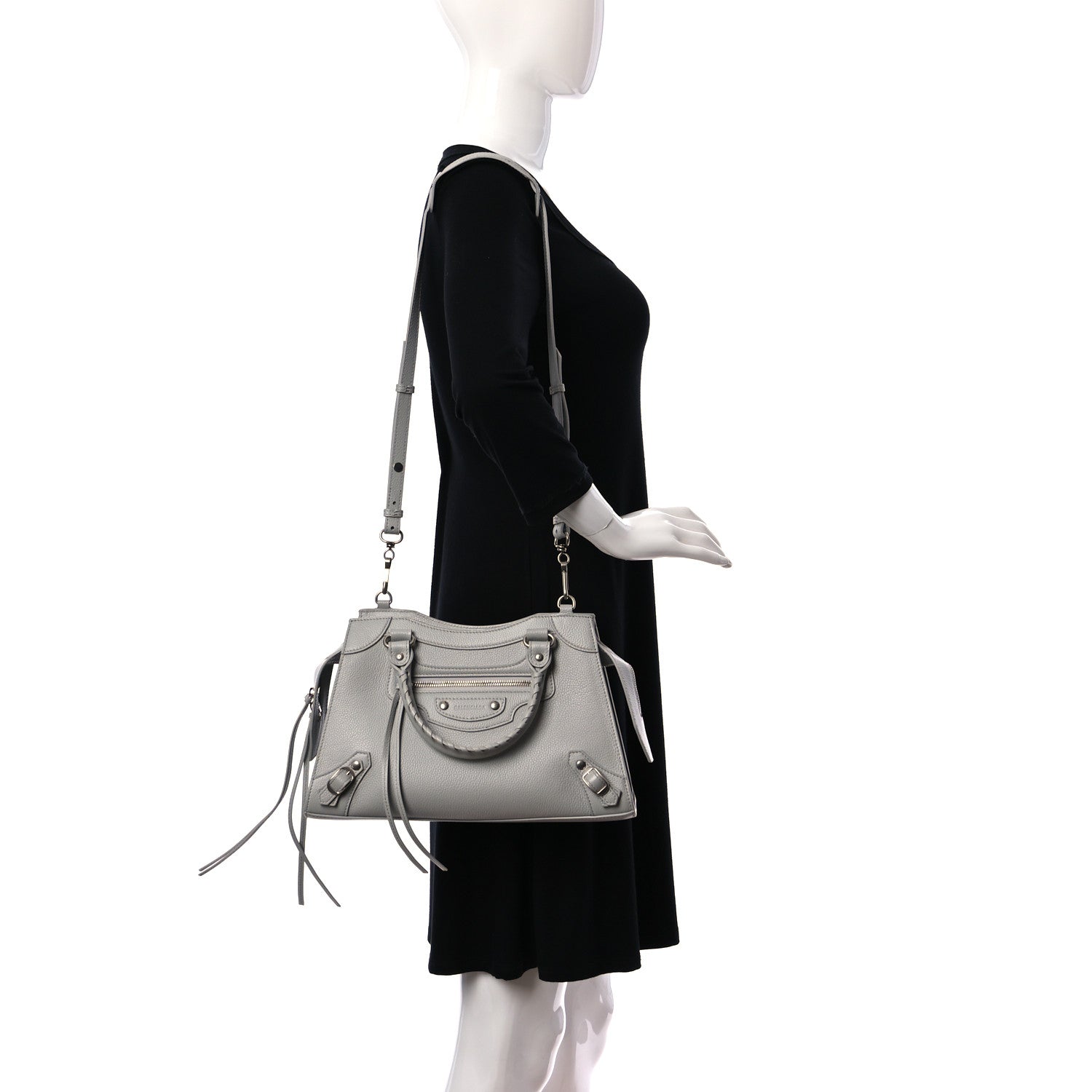 Balenciaga Grained Calfskin Neo Classic Silver Hardware S City Dove Grey 2 of 12