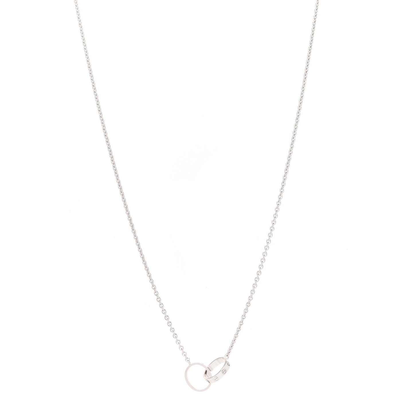 18K White Gold Interlocking LOVE Necklace