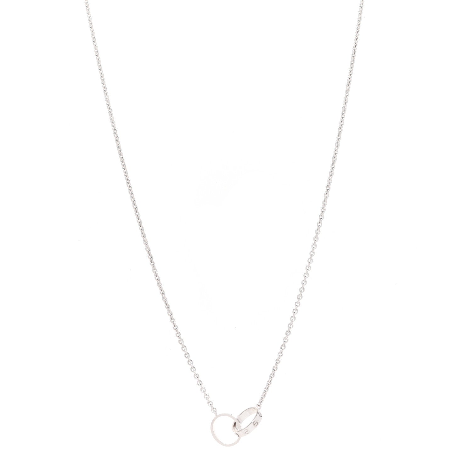 Cartier 18K White Gold Interlocking LOVE Necklace 1 of 6