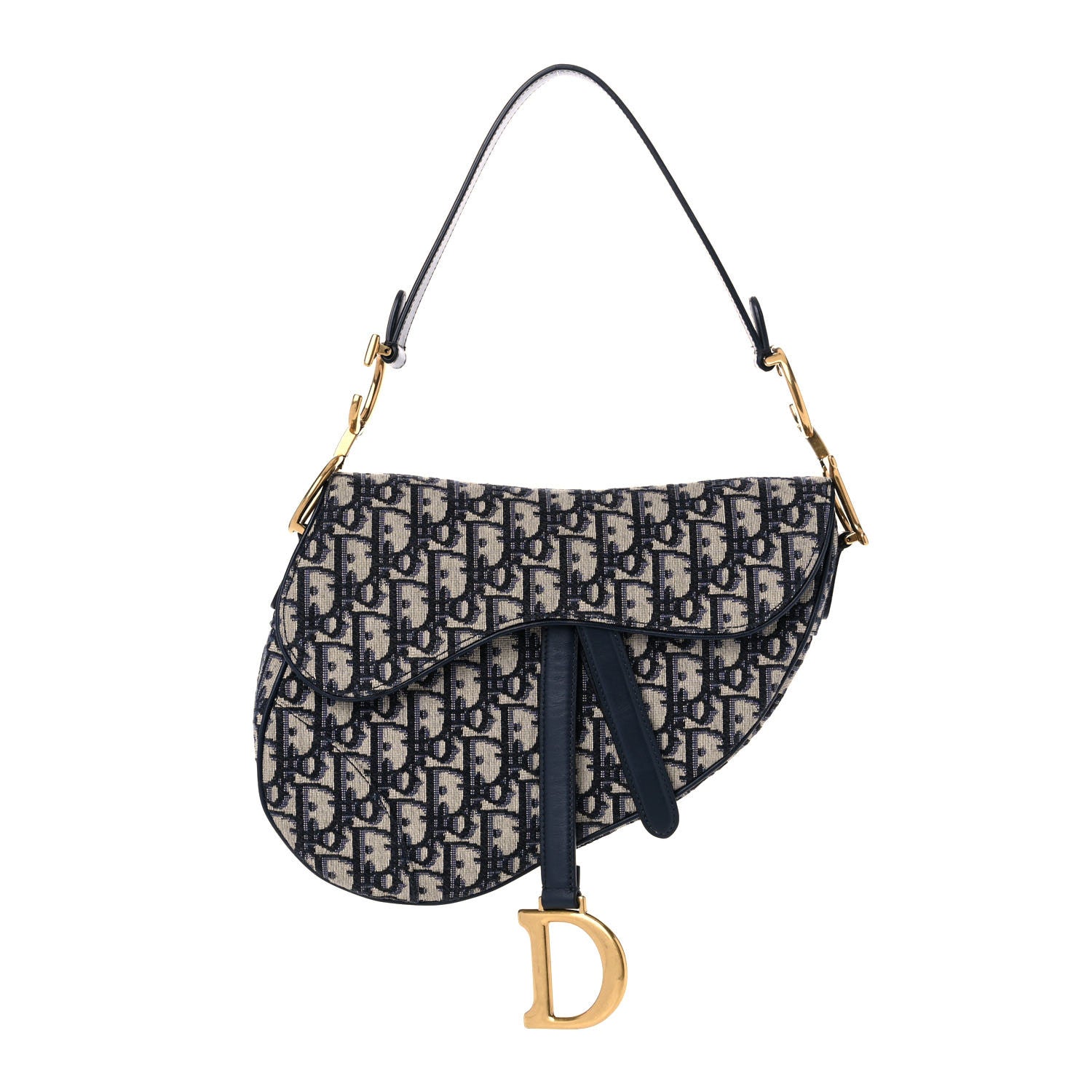 Christian Dior Oblique Saddle Bag Blue 1 of 11