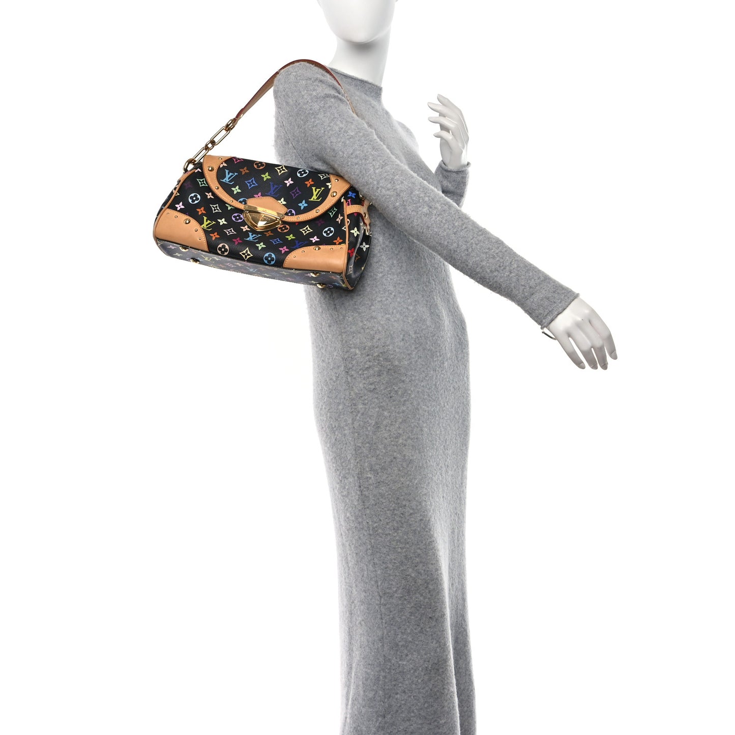 LOUIS VUITTON Monogram Multicolor Beverly MM Black
