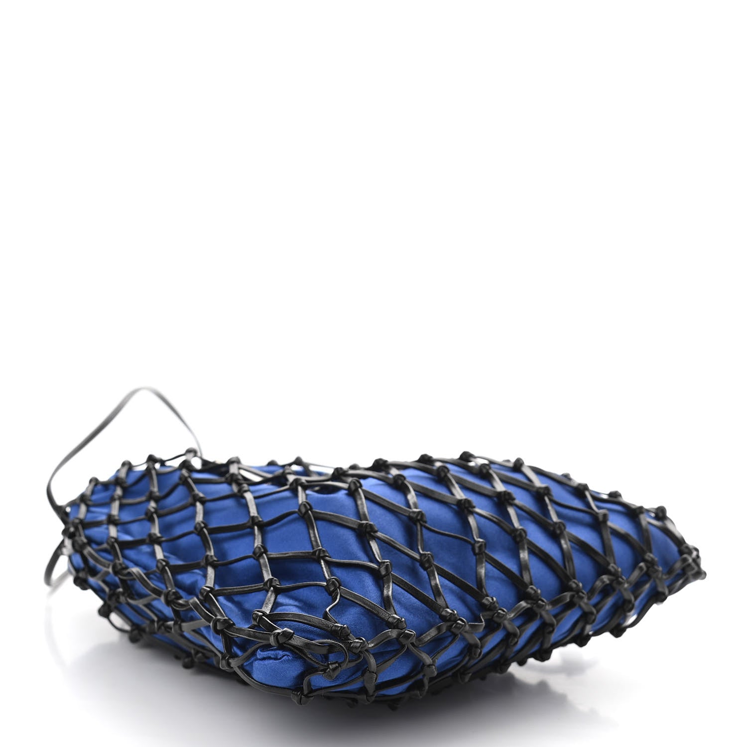 Prada Satin Net Chain Bag Blue Black 4 of 9