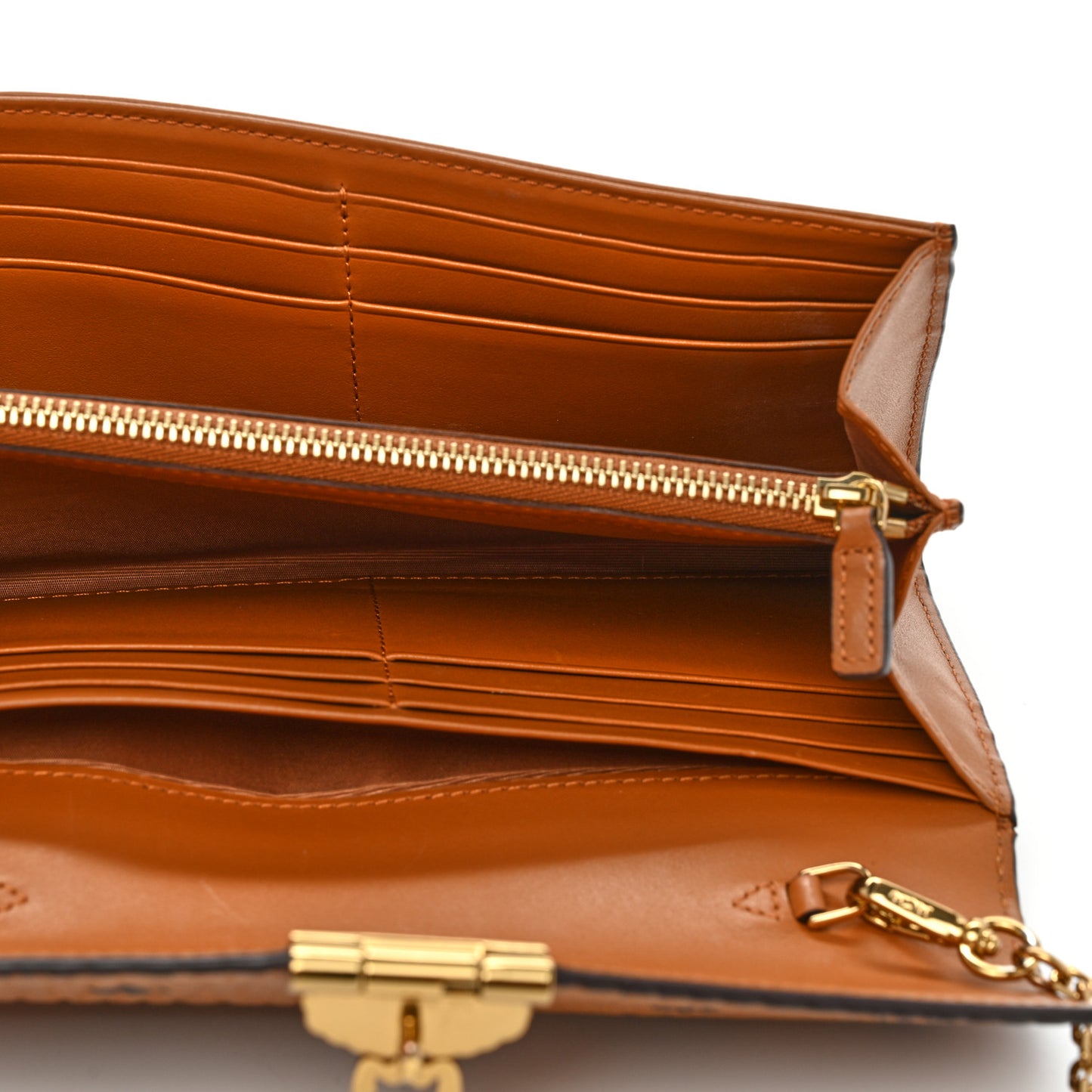 Visetos Large Patricia Wallet On Chain Cognac